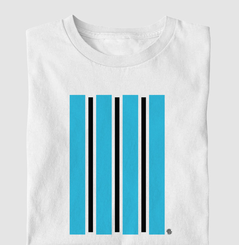 Camiseta - Minimal Imortal – Azul, Preto e História – Algodão Premium