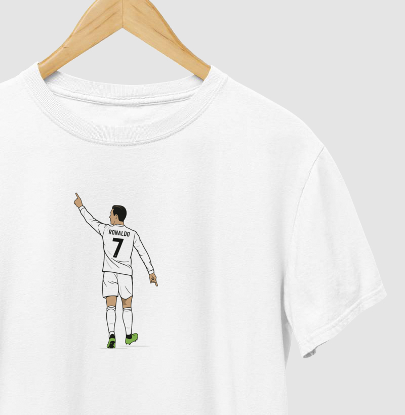 Camiseta CR7 - Rei de Madrid - Algodão Premium