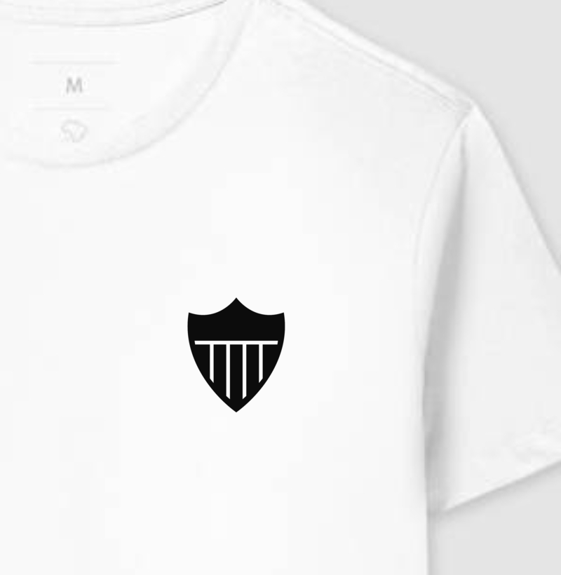 Camiseta Branca - Escudo Minimalista Galo - Algodão Premium