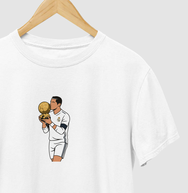 Camiseta CR7 - Ballon D'OR - Algodão Premium