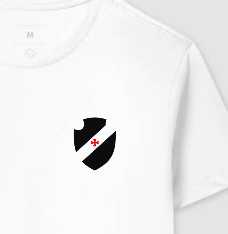 Camiseta Branca - Escudo Minimalista Gigante da Colina - Algodão Premium