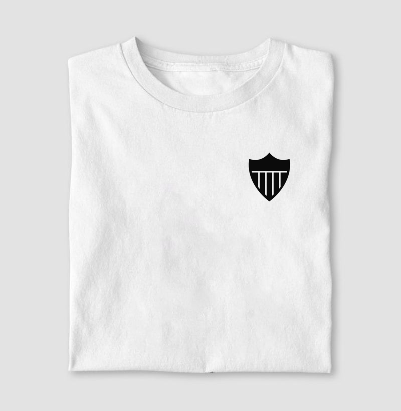 Camiseta Branca - Escudo Minimalista Galo - Algodão Premium