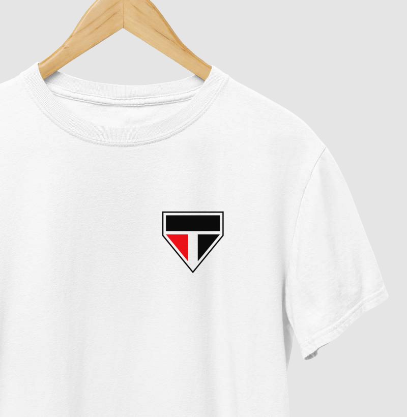 Camiseta Branca - Escudo Minimalista Soberano - Algodão Premium
