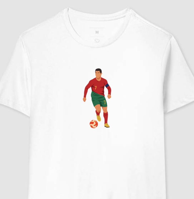 Camiseta CR7 - O 7 que fez Portugal sonhar e vencer - Algodão Premium