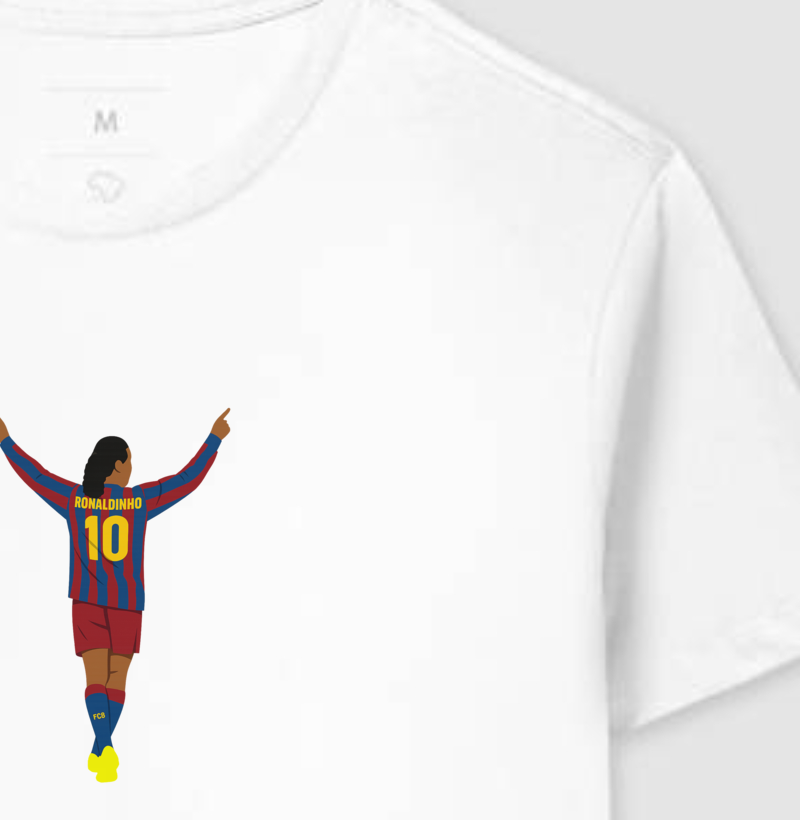 Camiseta Ronaldinho O Bruxo do Barça – Algodão Premium