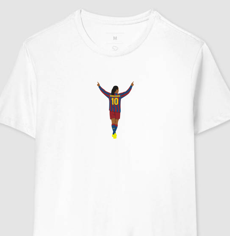 Camiseta Ronaldinho O Bruxo do Barça – Algodão Premium