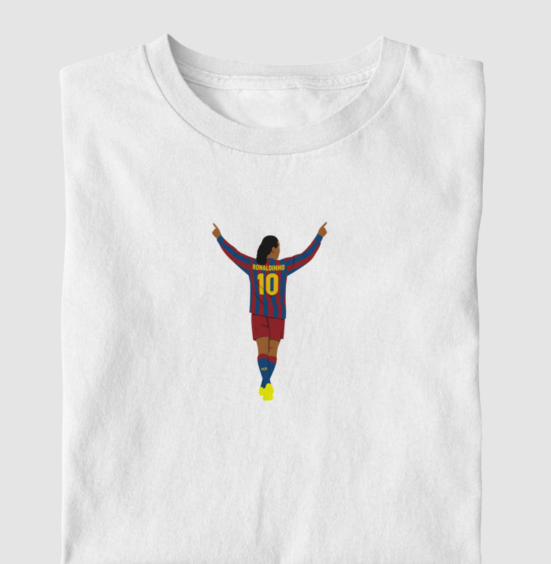 Camiseta Ronaldinho O Bruxo do Barça – Algodão Premium