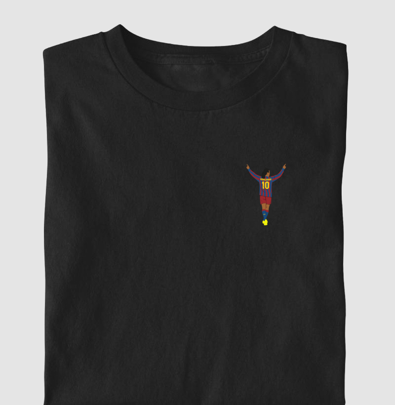 Camiseta Ronaldinho Barça – Estampa no Peito – Algodão Premium