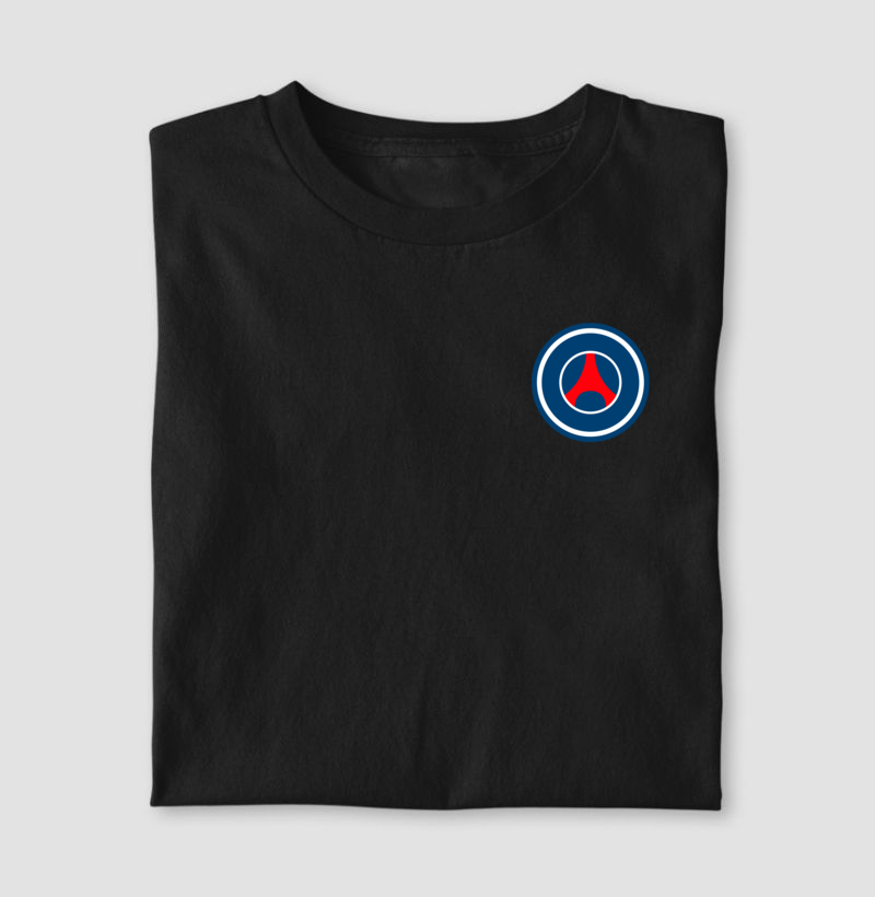Camiseta - Escudo Minimalista PSG - Algodão Premium