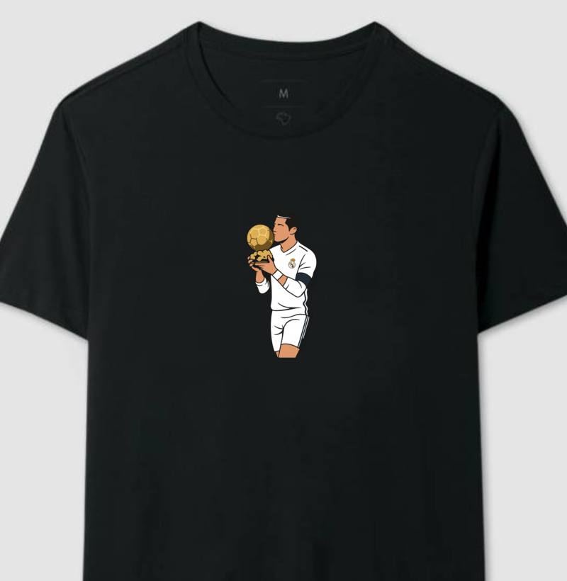 Camiseta CR7 - Ballon D'OR - Algodão Premium