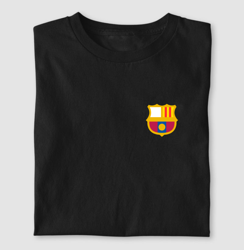 Camiseta Escudo Minimalista – Barcelona – Algodão Premium