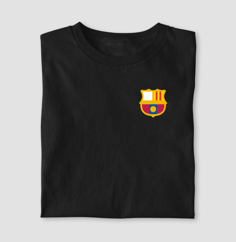 Camiseta Escudo Minimalista – Barcelona – Algodão Premium
