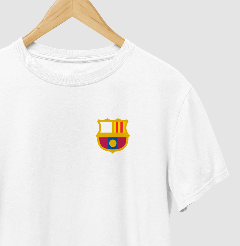 Camiseta Escudo Minimalista – Barcelona – Algodão Premium