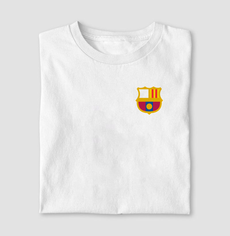 Camiseta Escudo Minimalista – Barcelona – Algodão Premium