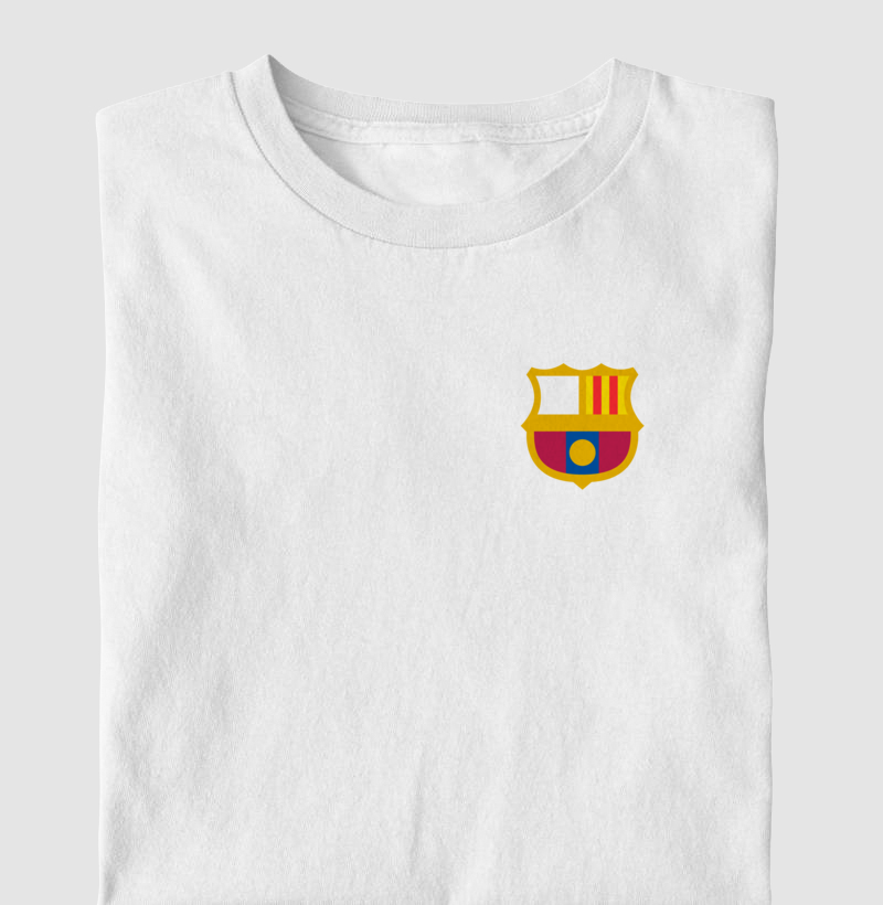 Camiseta Escudo Minimalista – Barcelona – Algodão Premium