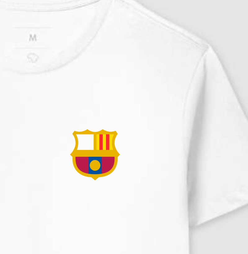 Camiseta Escudo Minimalista – Barcelona – Algodão Premium