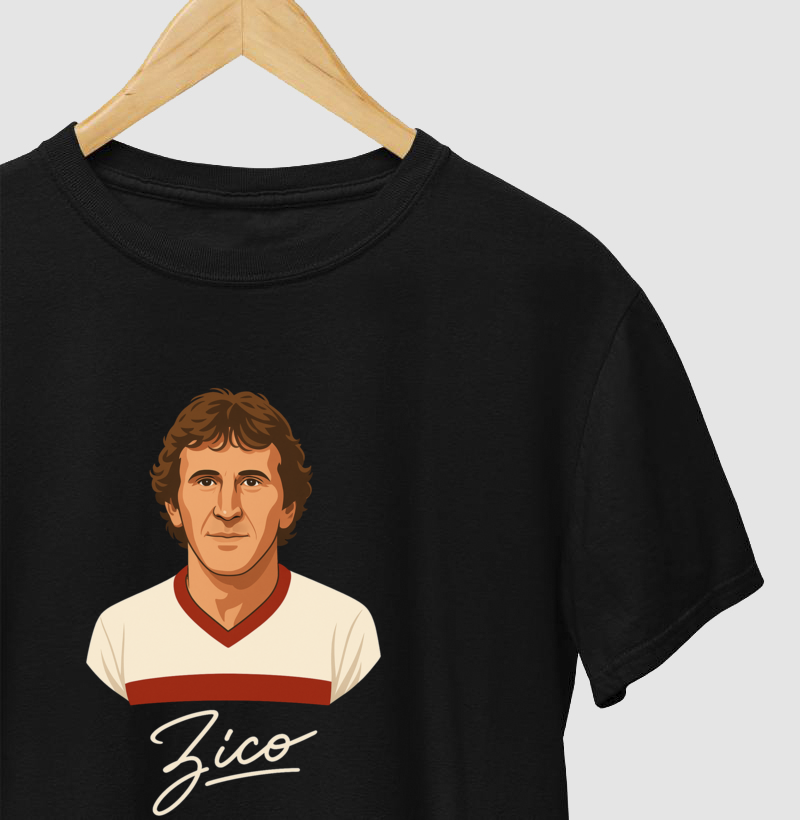 Camiseta Zico Assinatura – Ídolo do Flamengo – Algodão Premium