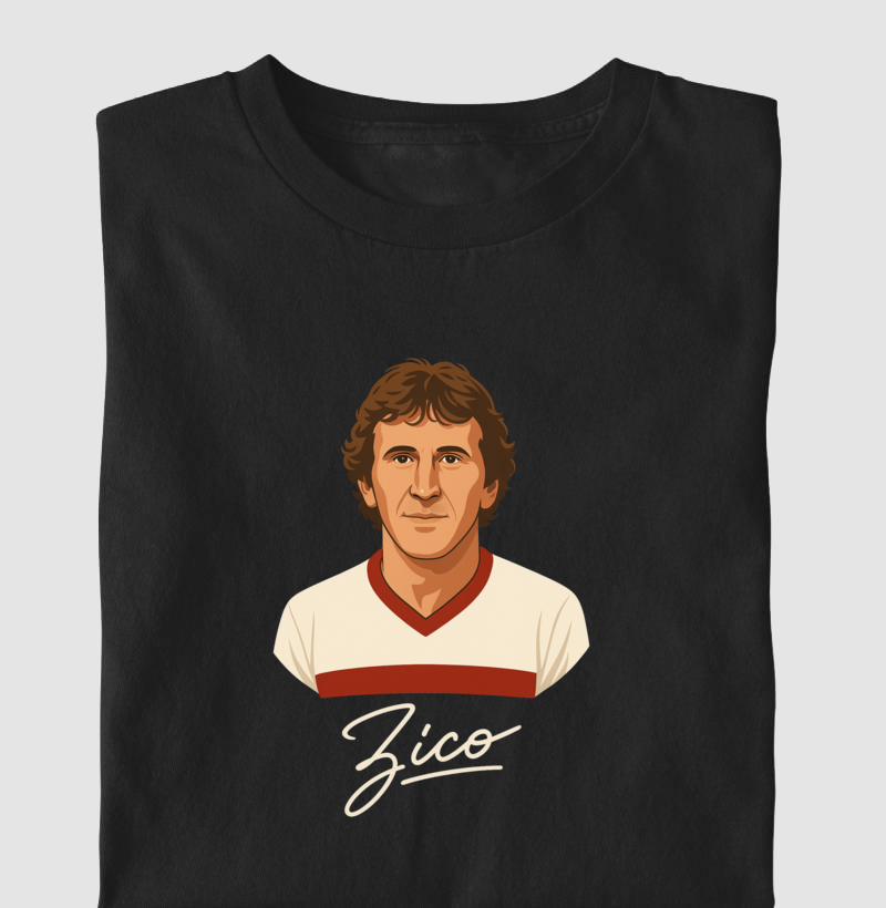 Camiseta Zico Assinatura – Ídolo do Flamengo – Algodão Premium